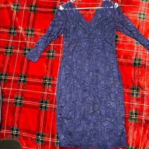 Blue lace embellished Dress